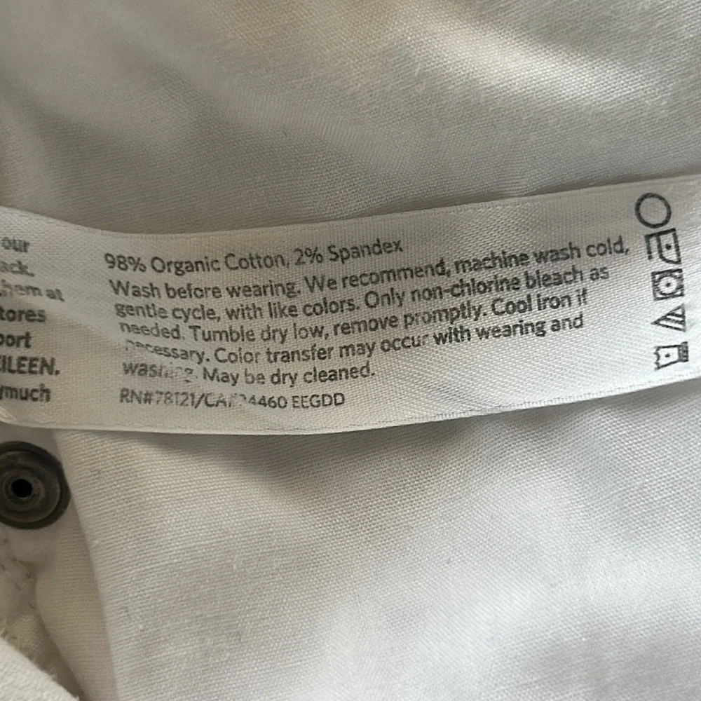 Eileen Fisher size 4 white skinny jeans organic cotton
